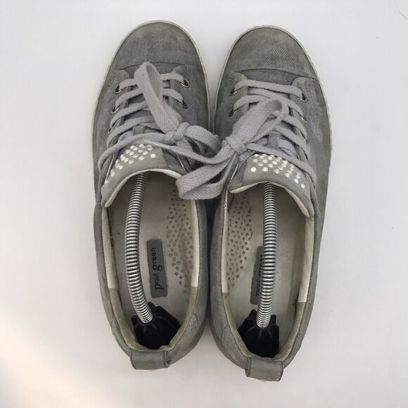 Paul Green Hadley Blue Suede Sneaker Women's 5 Pearl Studded Casual Comfort Shoe - Picture 6 of 12